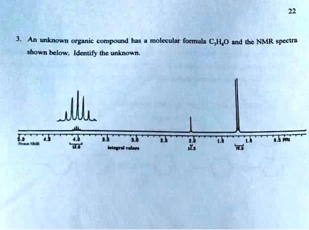 SOLVED: ' An unknown organic compound has a molecular formula C3H8O and ...