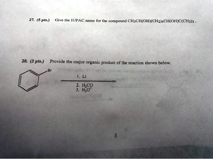 27 5 Pts Give The IUPAC Name For The Compound CHJ SolvedLib   E0173c64da86448db03140cd834108f3 