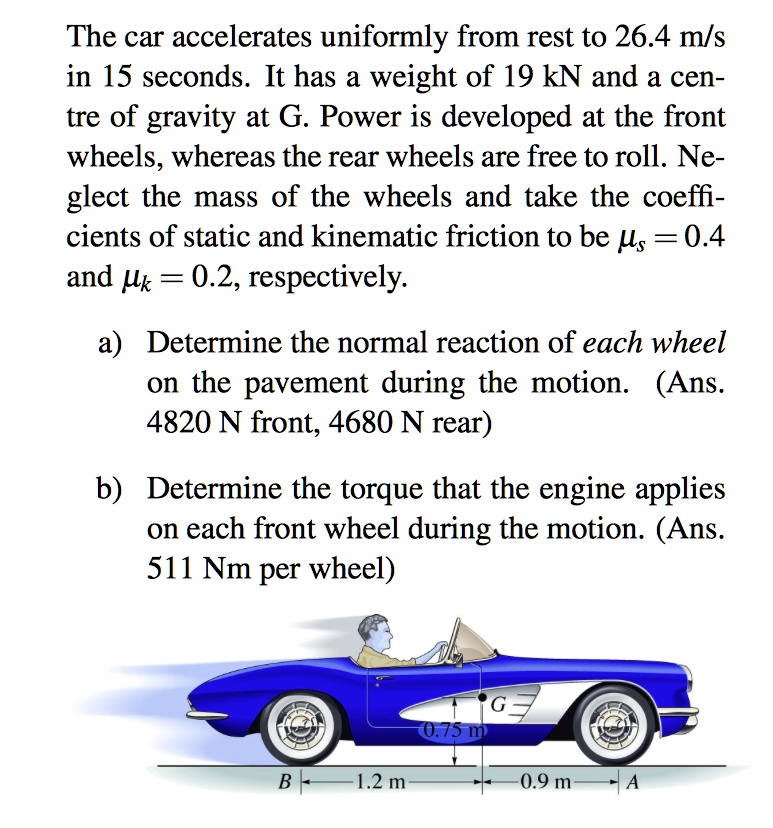 SOLVED Kinematics Force and Acceleration The car accelerates
