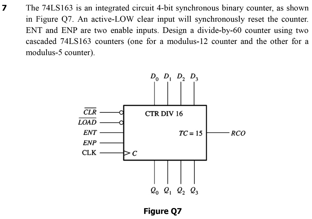 7 The 74LS163 is an integrated circuit 4-bit synchronous binary counter ...