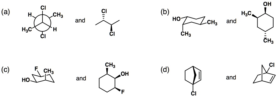 Solved Determine If The Following Pairs Of Molecules Are Enantiomers Constitutional Isomers 8674