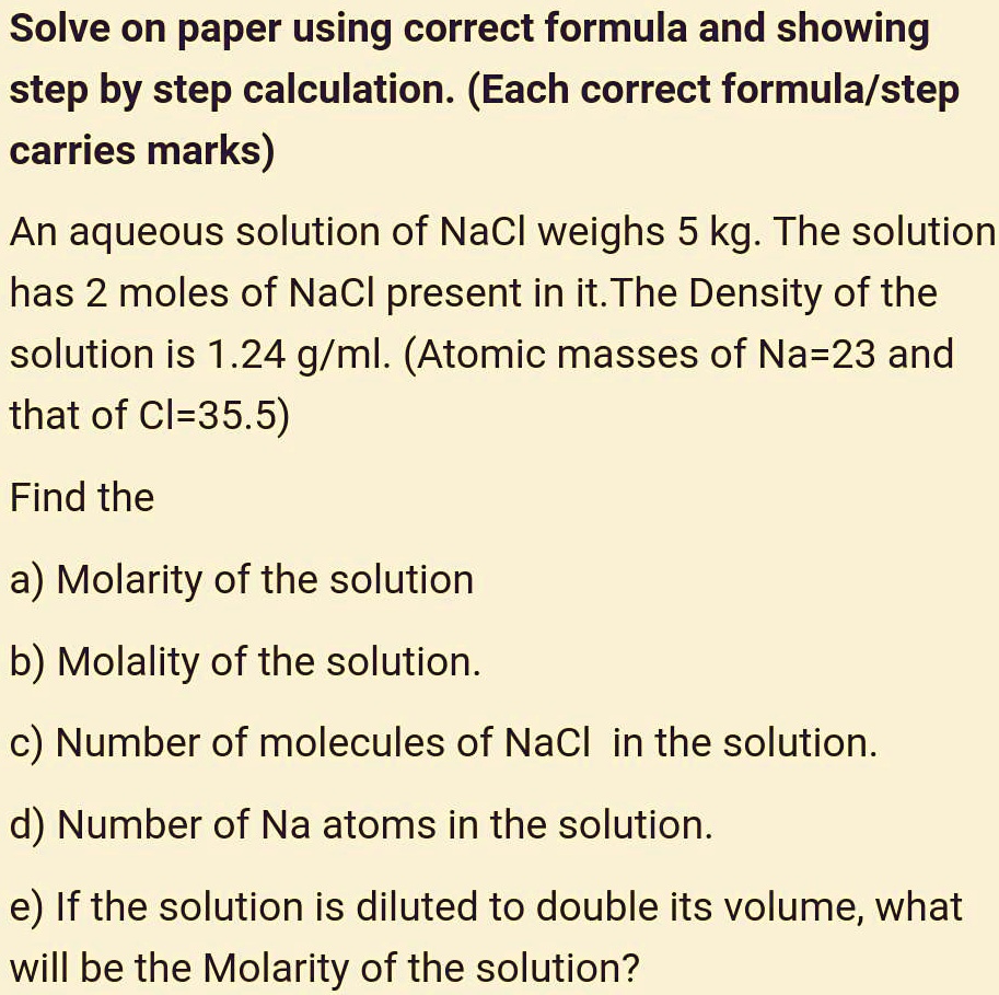 Solved Solve On Paper Using Correct Formula And Showing Step By Step