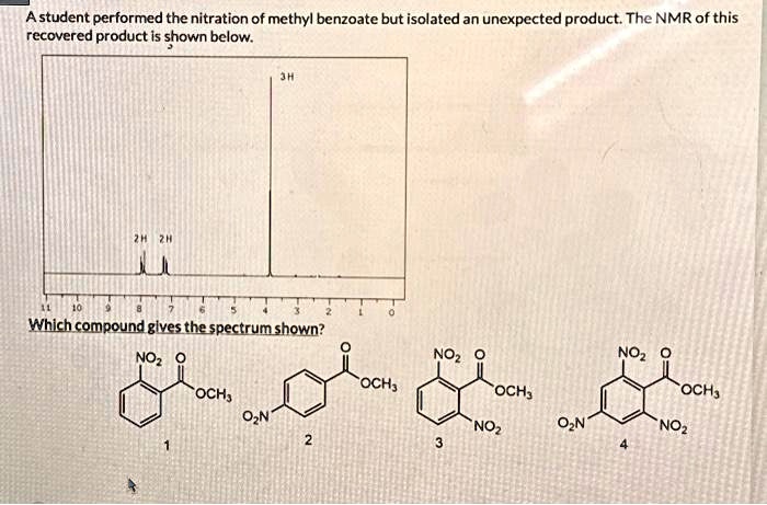 A student performed the nitration of methyl benzoate but...