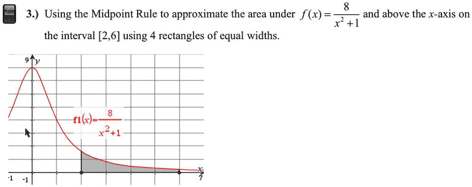 Solved 3 Using The Midpoint Rule To Approximate The Area Under F X And Above The X Axis 8432