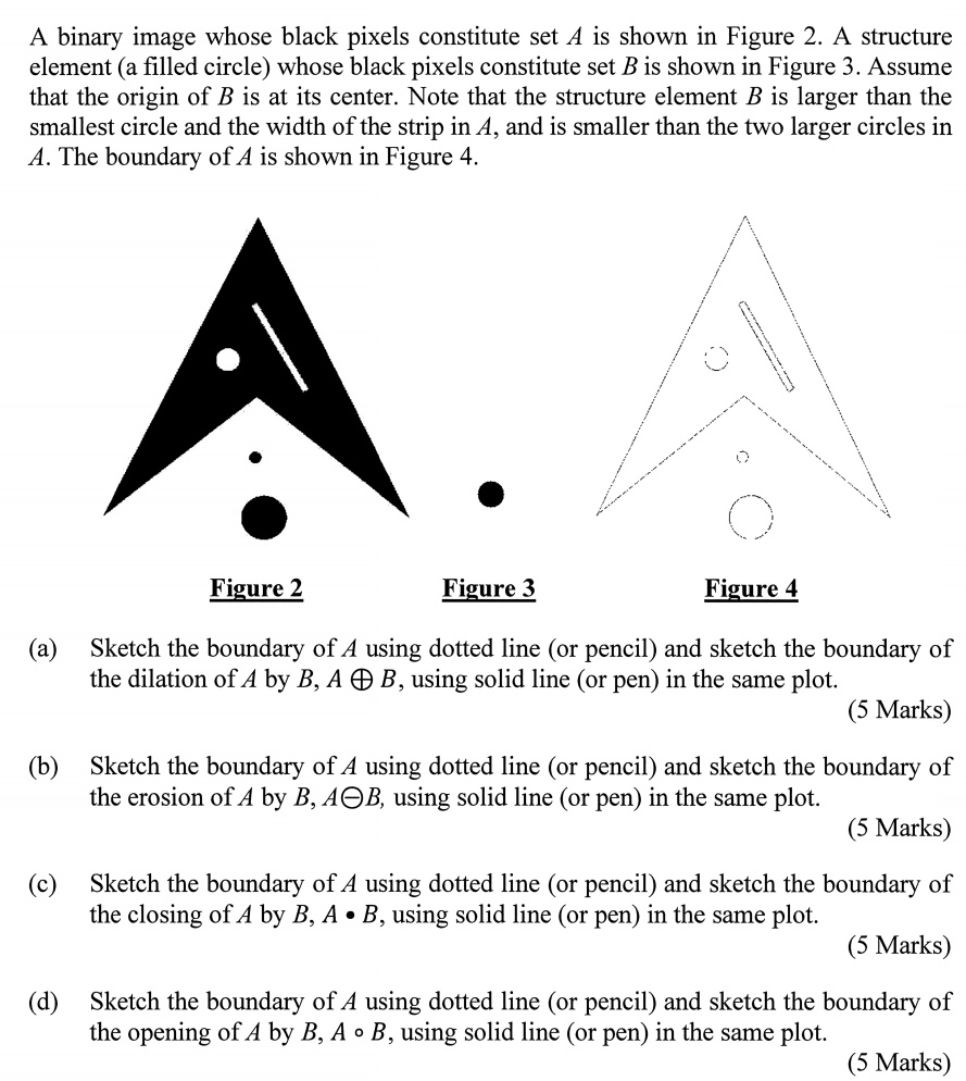 a binary image whose black pixels constitute set a is shown in figure 2 ...