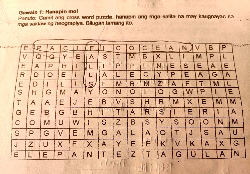 SOLVED: Hanapin Ang Mga Salita Na May Kaugnayan Sa Mga Saklaw Ng ...