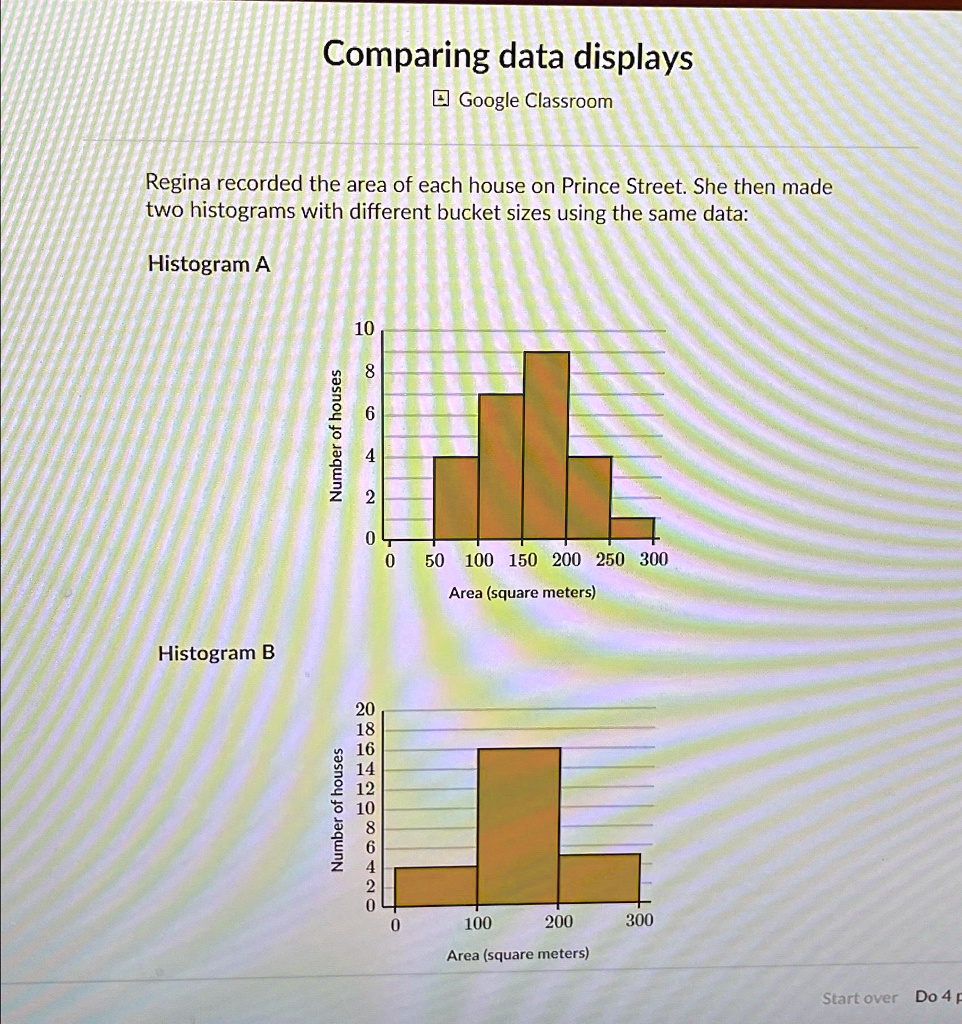 SOLVED Comparing data displays Google Classroom Regina recorded the