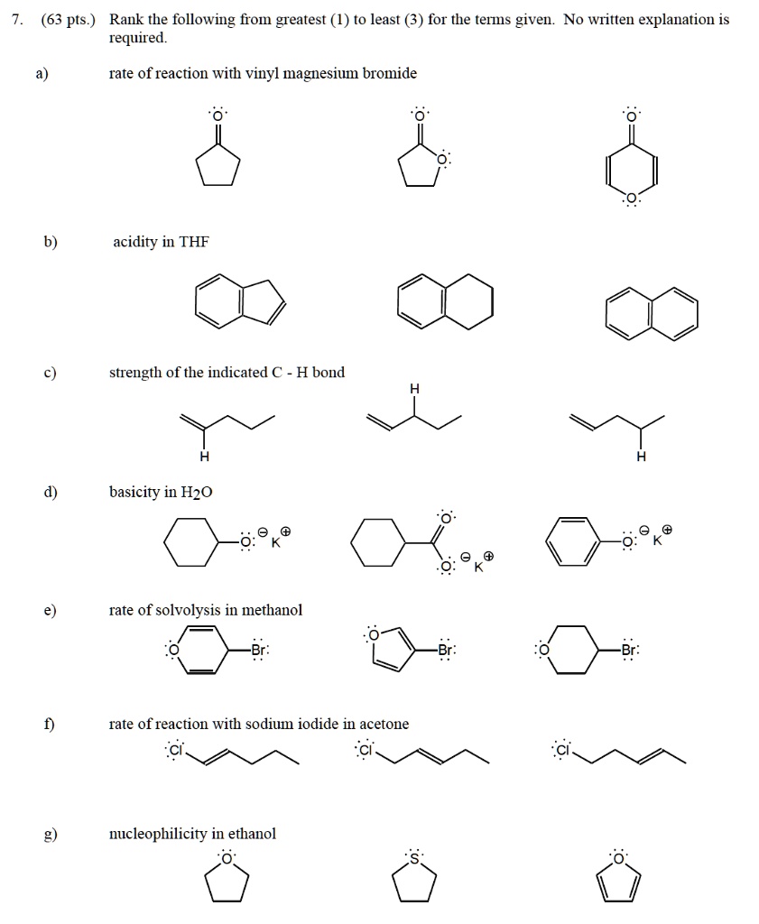 SOLVED pts.) Rank tle following frOm greatest (1) to least (3) fr the