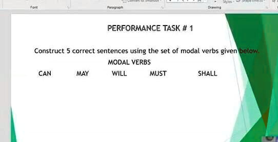 Paano po, please tagalog answer. PERFORMANCE TASK #1 Construct correct ...