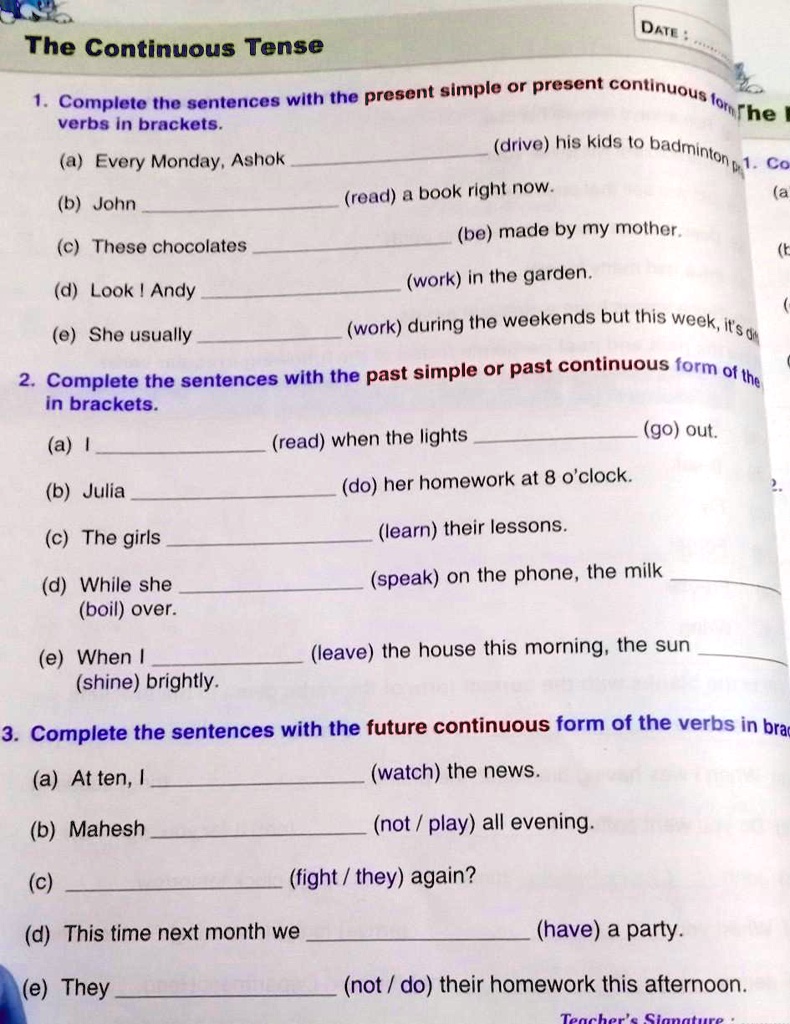 Complete the sentences with the present simple or present continuous ...