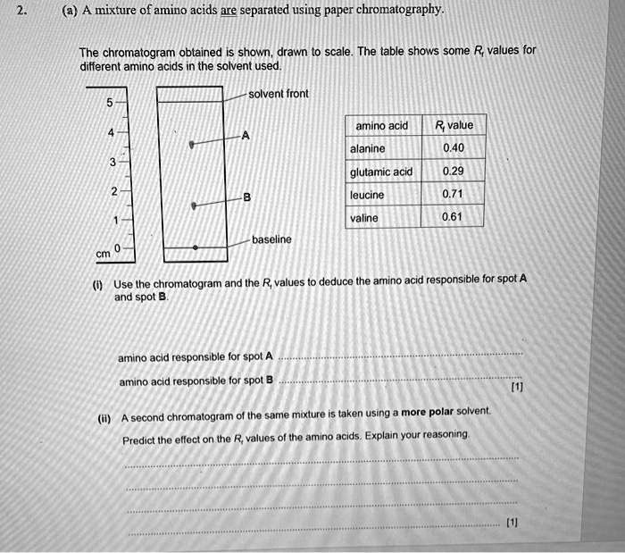SOLVED A mixture of amino acids is separated using paper