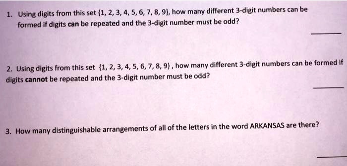 How Many Different 3 Digit Numbers Can Be Formed