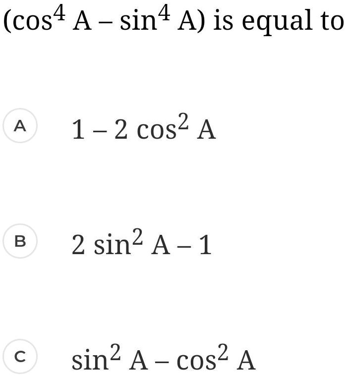 2 sin square a cos 4a is equal to 1 sin 4a