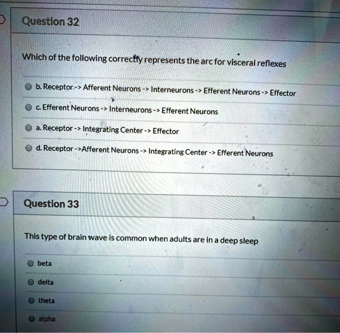 SOLVED: Question 32 Which Of The Following Correctiy Represents The Arc ...