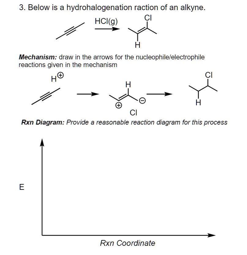 SOLVED:3. Below is a hydrohalogenation raction of an alkyne_ HCI(g) C ...