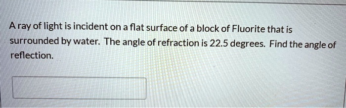 SOLVED: Aray of light is incident on a flat surface of a block of ...