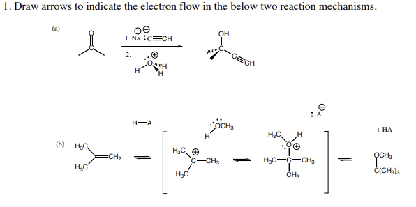 SOLVED: 1. Draw arrows to indicate the electron flow in the below two ...