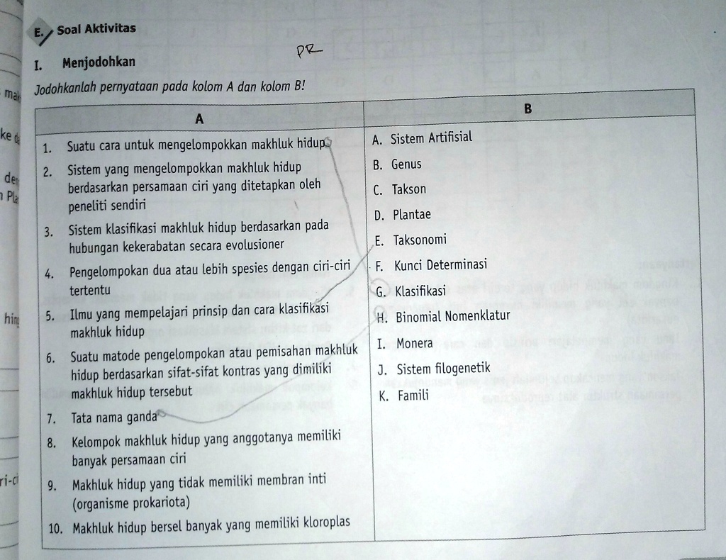 SOLVED: Jodohkan Pernyataan Kolom A Dan Kolom B! Soal Aktivitas ...