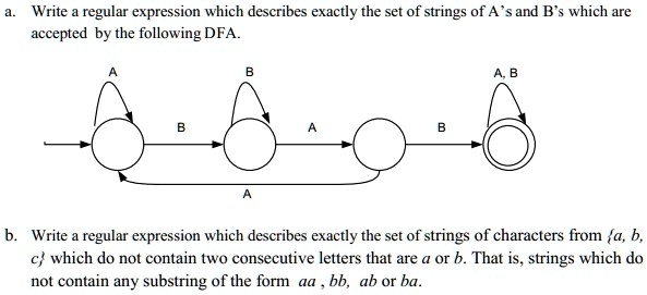 SOLVED: A. Write A Regular Expression That Describes Exactly The Set Of ...