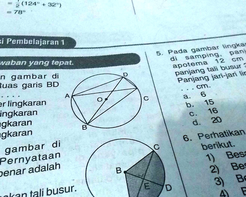 SOLVED: Perhatikan Gambar Di Atas. Ruas Garis Bd Merupakan.... A ...