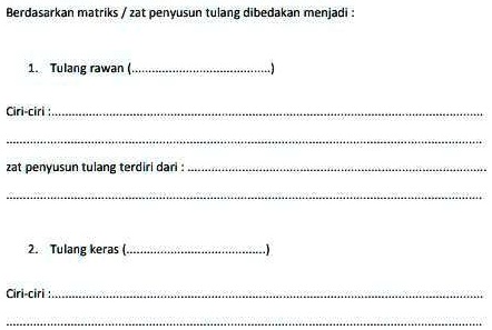 SOLVED: tulang rawan ( ... ) Berdasarkan matriks zat penyusun tulang ...