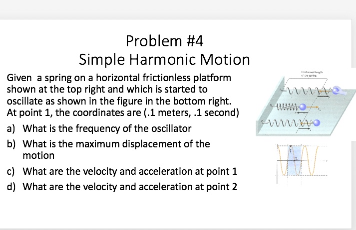 problem 4 simple harmonic motion given spring on a horizontal ...