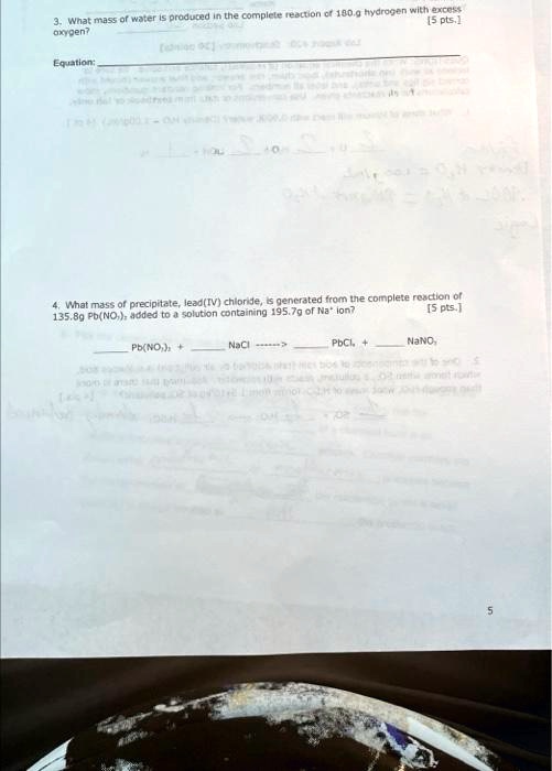 SOLVED Oxygen? Equation 4. What mass of precipitate, lead(IV chloride