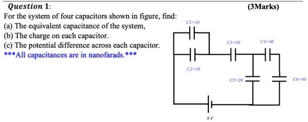 Question 1: For The System Of Four Capacitors Shown In The Figure, Find ...