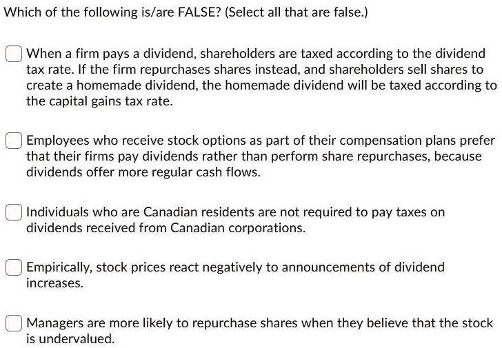 SOLVED Which of the following is/are FALSE? (Select all that are false
