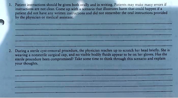 1 patient instructions should be given both orally and in ...