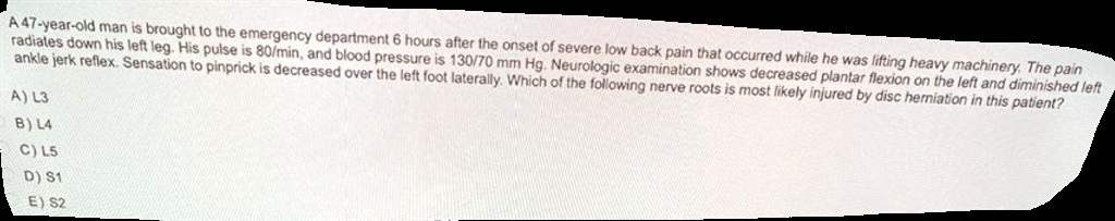 a 47 year old man is brought to the emergency department 6 hours after ...