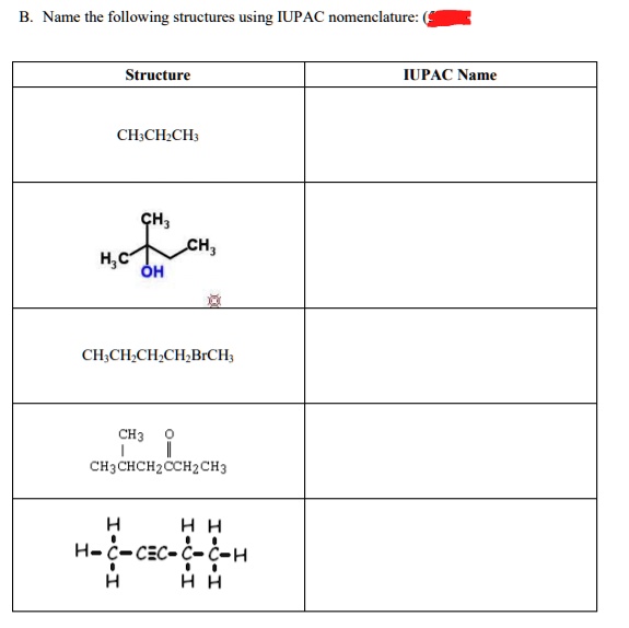 SOLVED: Name the following structures using IUPAC nomenclature ...