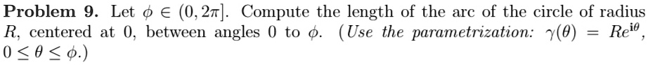 Problem 9 let phi in 0 2pi compute the length of the arc of...