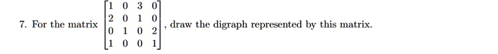 SOLVED:T1 For the matrix 2 0 0 draw the digraph represented by this matrix: