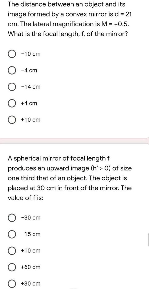 SOLVED The distance between an object and its image formed by a convex