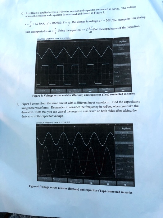 SOLVED Across the resistor and capacitor is measured and shown in