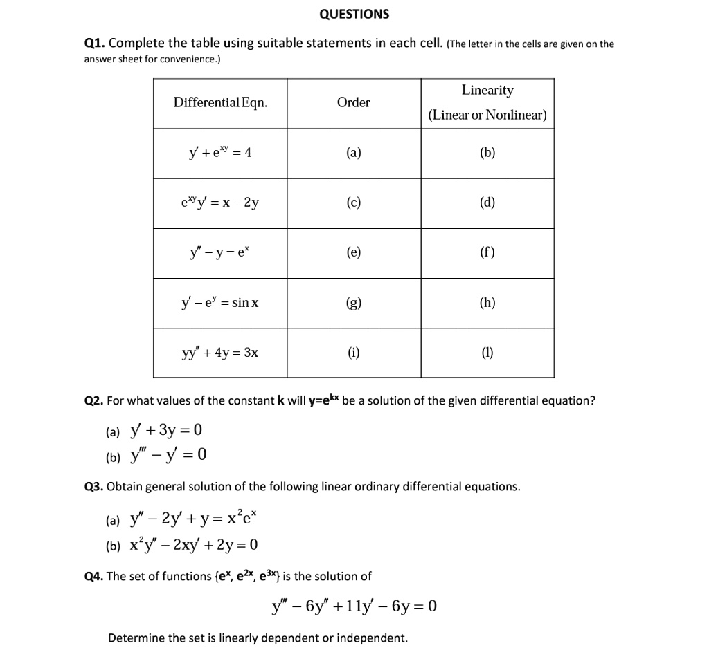 SOLVED: Can you help me in 30 minutes, please? QUESTIONS Q1. Complete ...