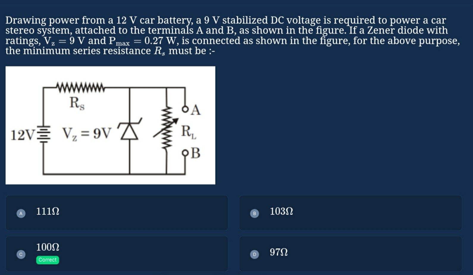 SOLVED Drawing power from a 12 V car battery, a 9 V stabilized DC