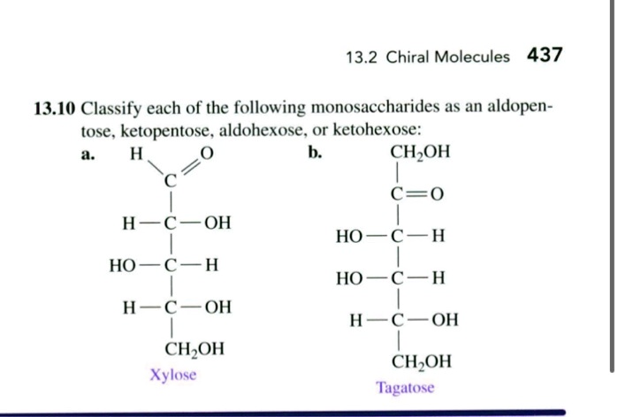 SOLVED: 13.2 Chiral Molecules 437 13.10 Classify each of the following ...