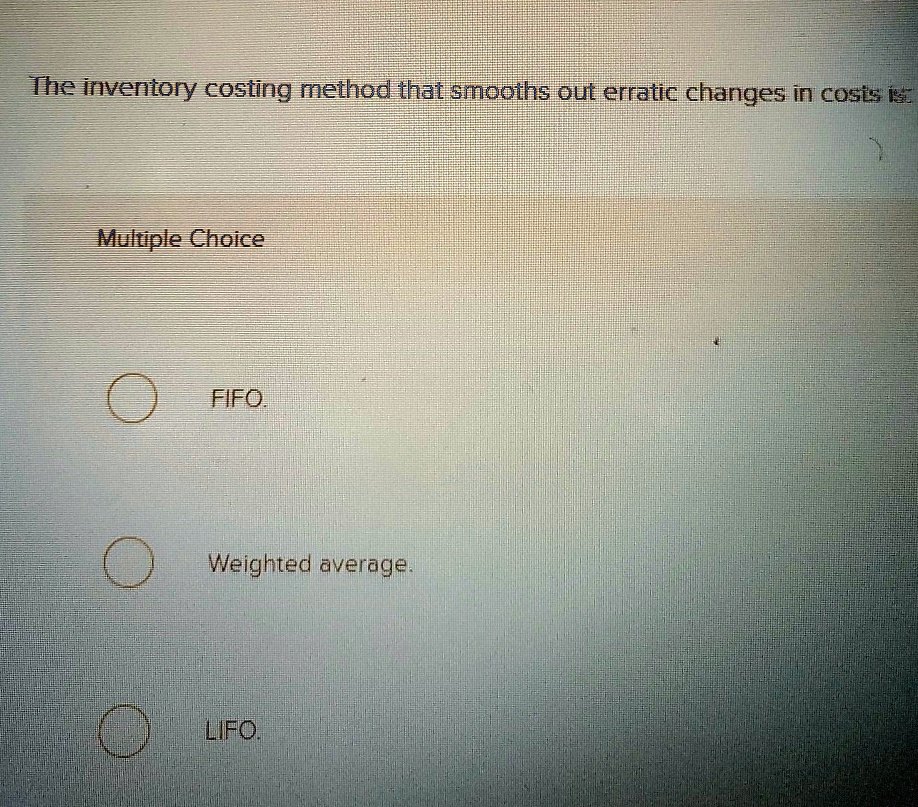 the inventory costing method that smooths out erratic changes in costs ...