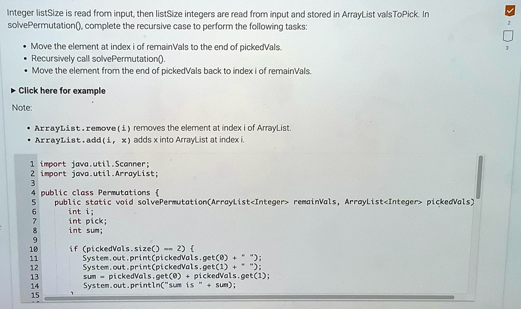 integer listsize is read from input then listsize integers are read ...