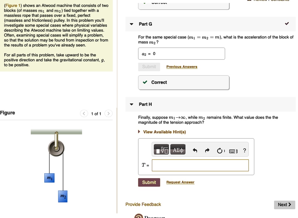 Figure 1 Shows An Atwood Machine That Consists F Two Blocks Of Masses ...