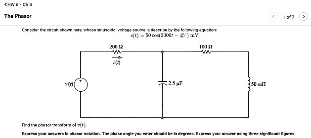 SOLVED: Find the phasor transform of a sinusoidal source