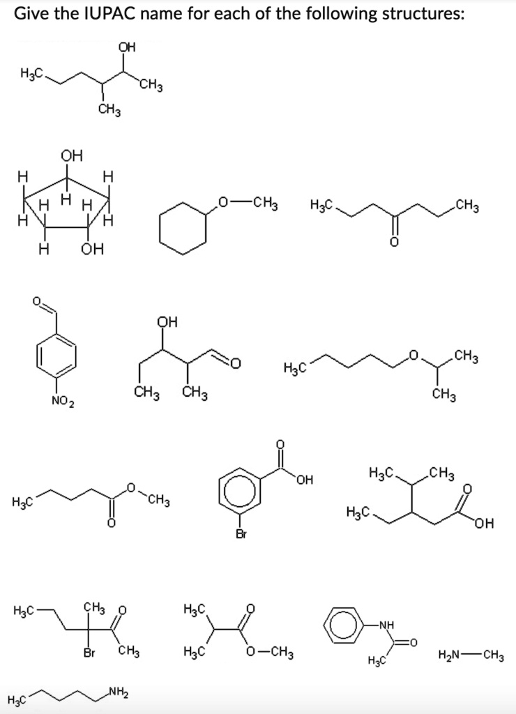 SOLVED: Give the IUPAC name for each of the following structures: OH ...