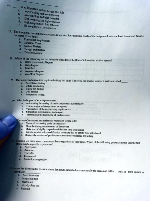 SOLVED a. is an important system design principle. b. Low coupling and