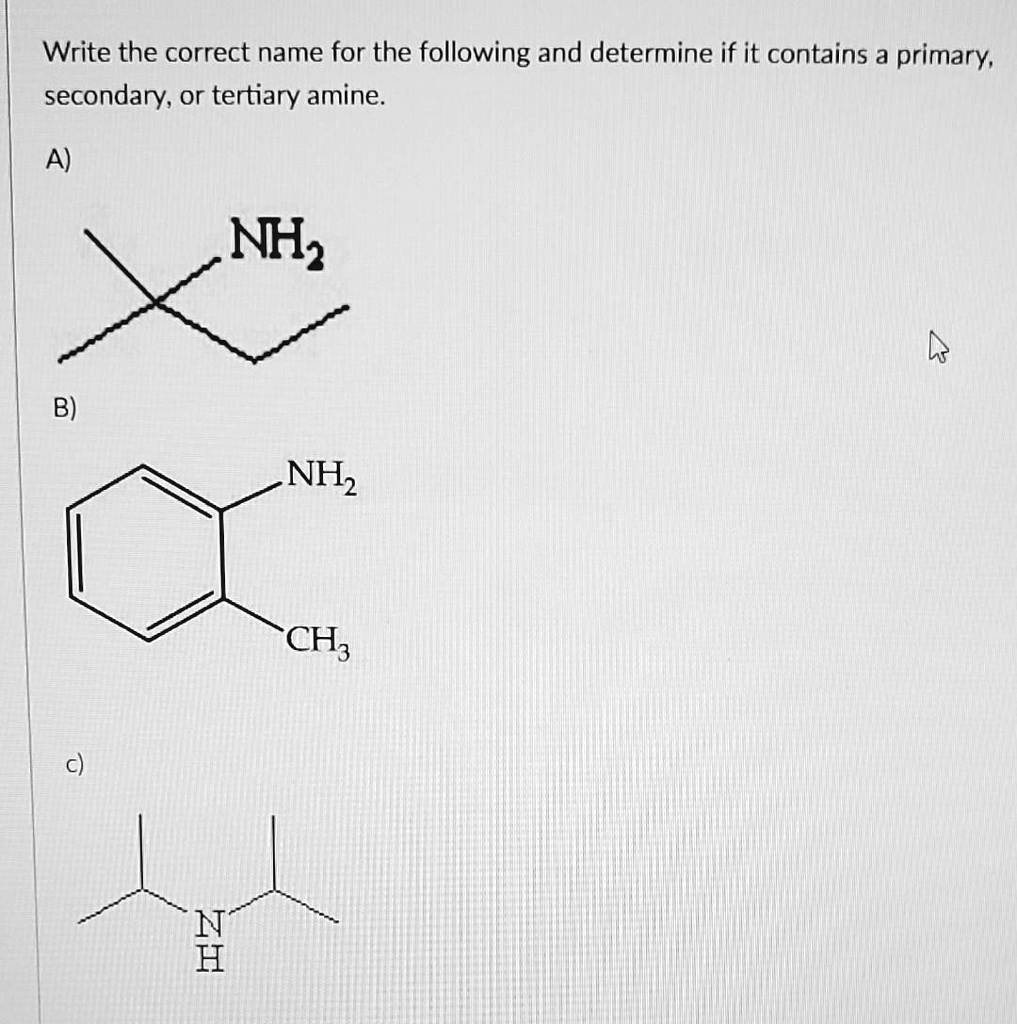 Solved Write The Correct Name For The Following And Determine If It Contains A Primary