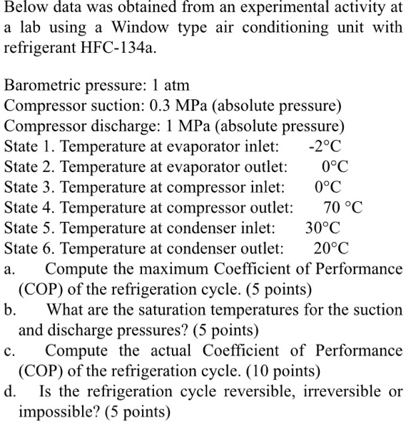 SOLVED Below data was obtained from an experimental activity at a lab