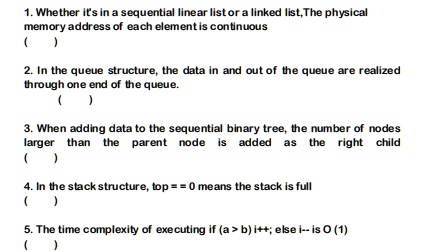 SOLVED: subject : data structure and algorithmtrue or false 1. Whether ...
