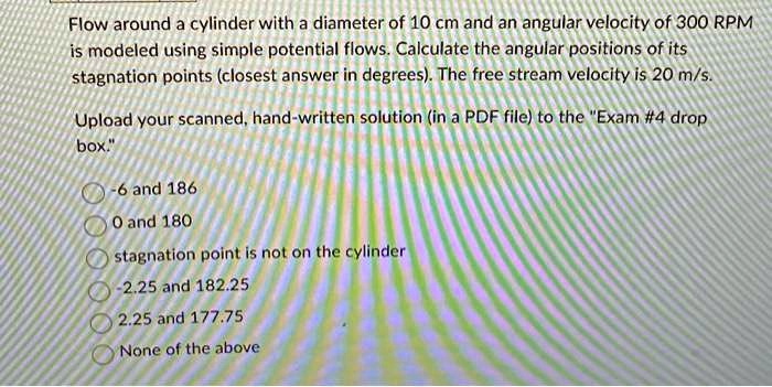 Solved Aerodynamicsflow Around A Cylinder With A Diameter Of Cm And