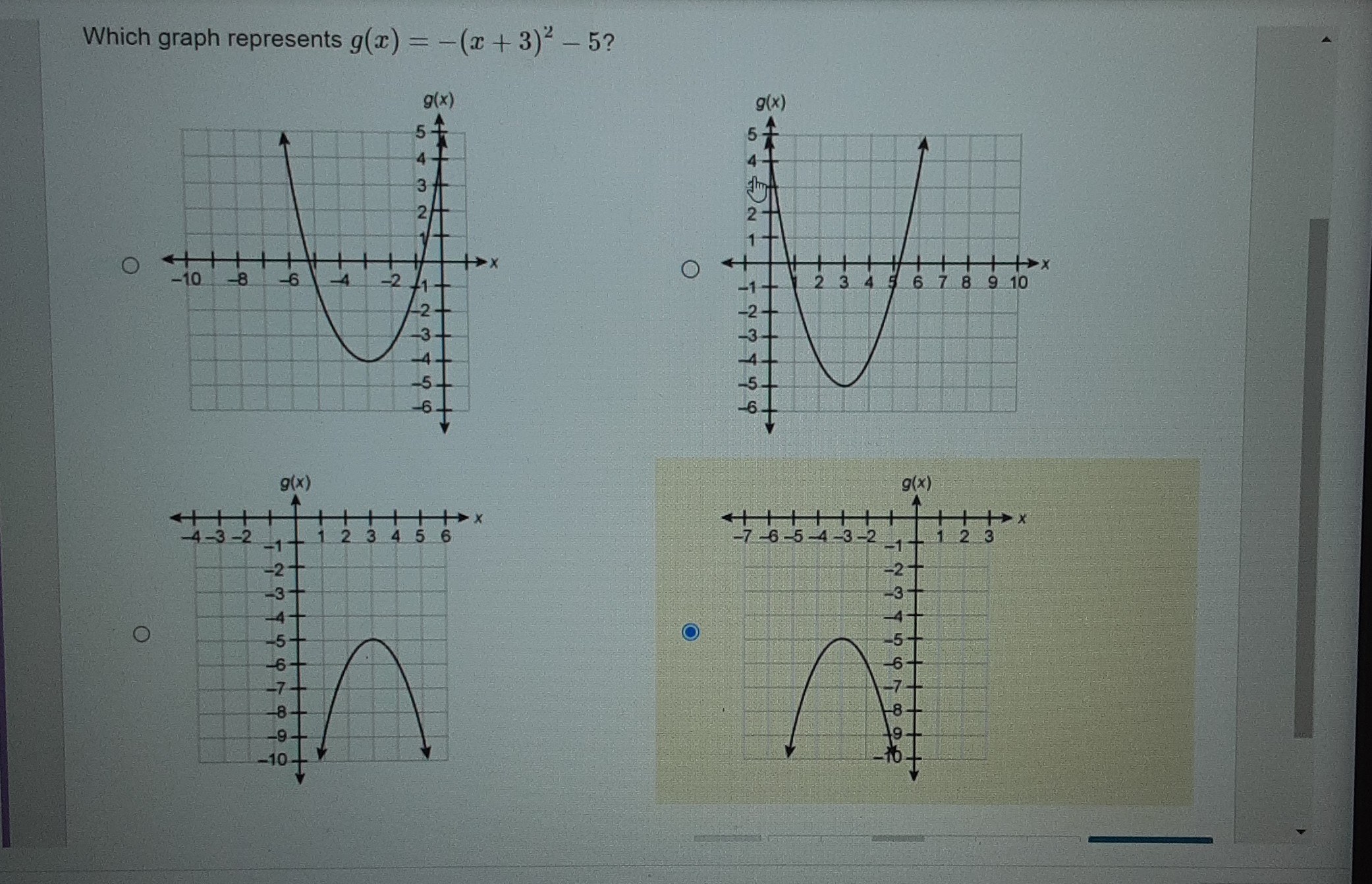 which-graph-represents-g-x-x-3-2-5